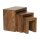 3er Set Satztisch Massiv-Holz Sheesham Wohnzimmer-Tisch Landhaus-Stil Beistelltisch dunkel-braun Naturholz
