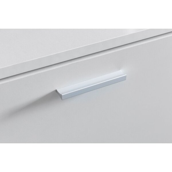 Schuhbank SPLIT mit Sitzfläche Weiß Schuhkipper Holz 80 x 47 x 24 cm, Flurbank klein geschlossen, Sitzbank schmal Flur mit Stauraum, Schuhschrank einzeln Garderobenbank Bank Flurmöbel