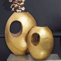 Deko Vase 2er Set Aluminium Gold mit Tragegriff...