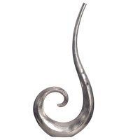 Deko Vase 100 cm Aluminium Silber Spirale Blumenvase...