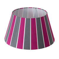 Leuchtenschirm Lampenschirm Schirm SToff E27 rund offen Pink / Grau 15 bis 30 cm