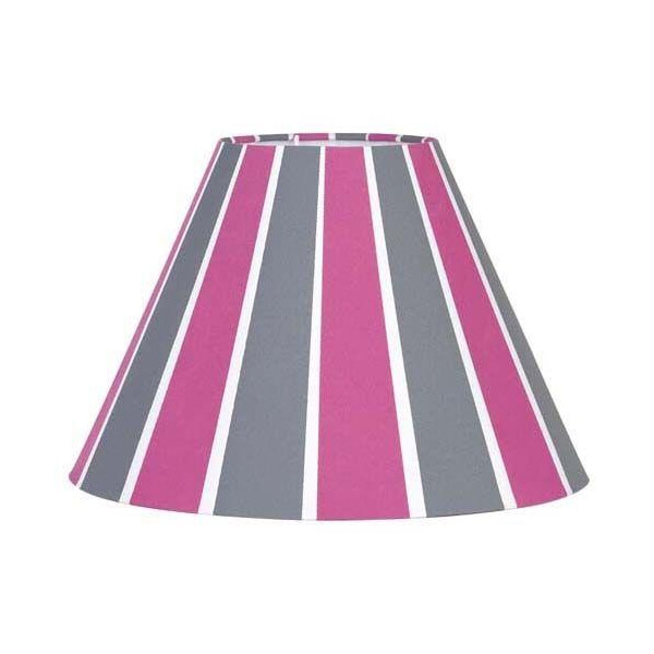 Leuchtenschirm Lampenschirm Schirm Stoff E27 Rund / Eckig Pink/Grau 20 bis 30 cm