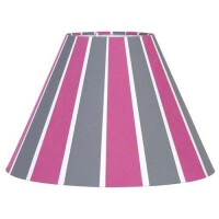 Leuchtenschirm Lampenschirm Schirm Stoff E27 Rund / Eckig Pink/Grau 20 bis 30 cm