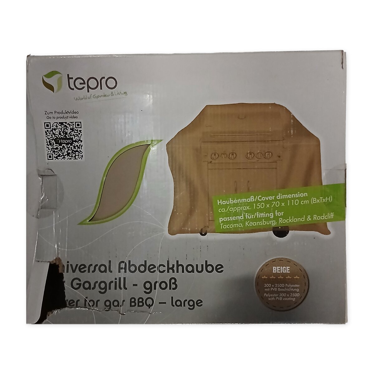 tepro 8605 Grillabdeckung 150x70x110 cm  box