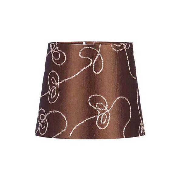 Leuchtenschirm Lampenschirm Freestyle Rund offen Stickdekor braun Ø 15 cm bis 55 cm