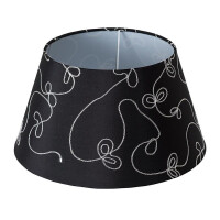 Sorpetaler Lampenschirm Freestyle Rund offen Stickdekor schwarz Ø 15 cm bis 55 cm