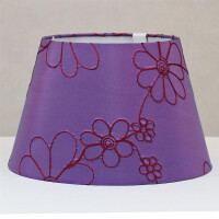 Leuchtenschirm Lampenschirm Freestyle Rund offen Stickdekor violett Ø 15 cm bis 55 cm