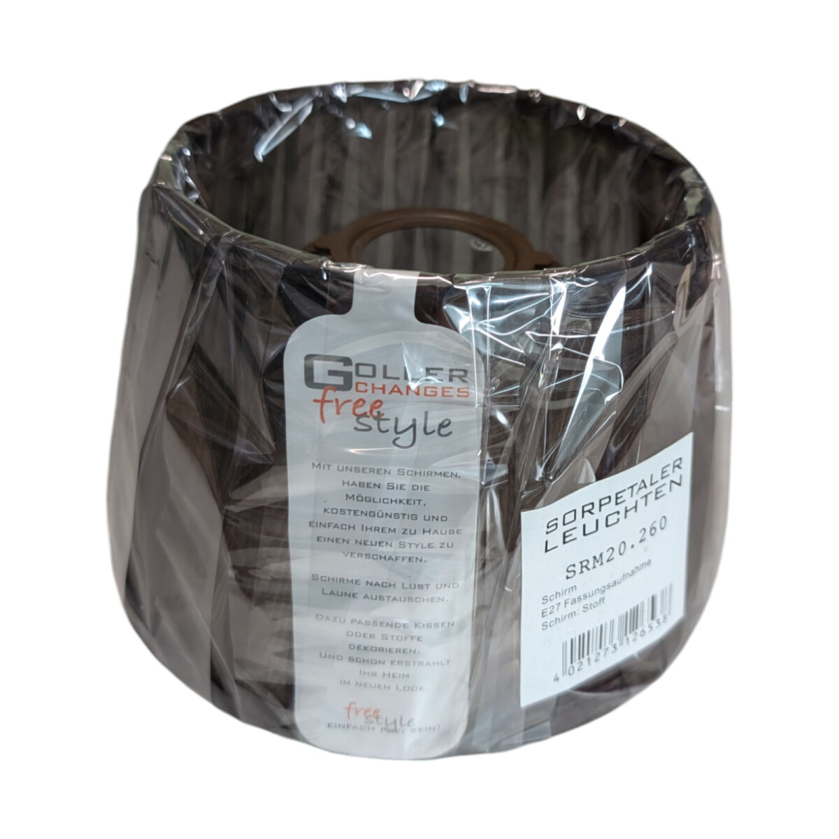 Leuchtenschirm Lampenschirm Freestyle Rund Organza braun &Os