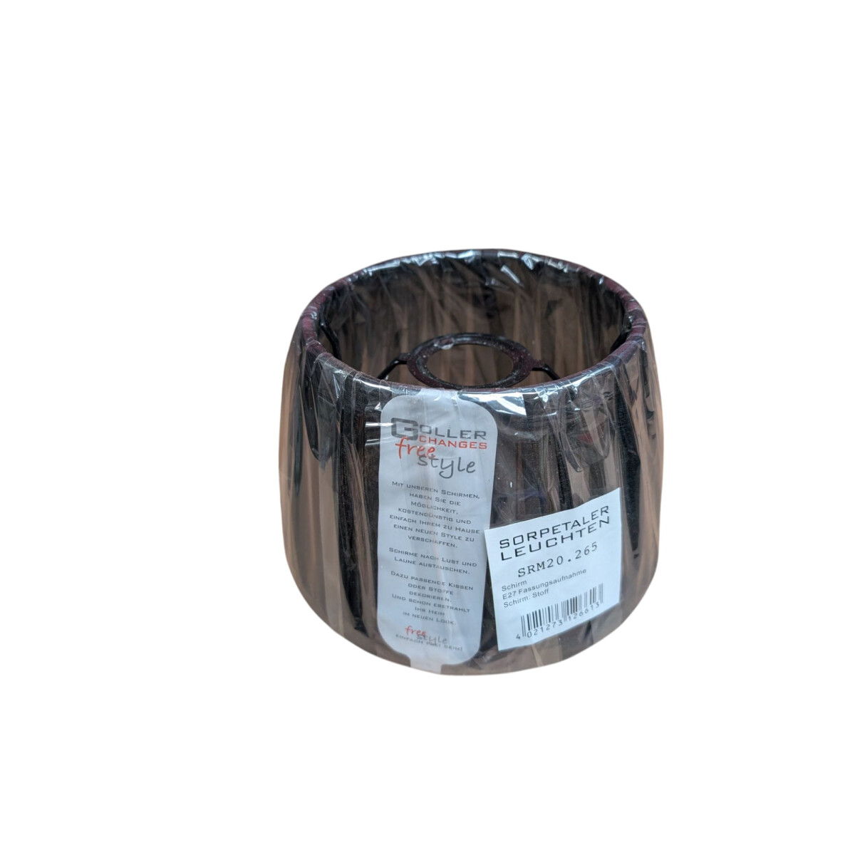 Leuchtenschirm Lampenschirm Freestyle Rund Organza schwarz &