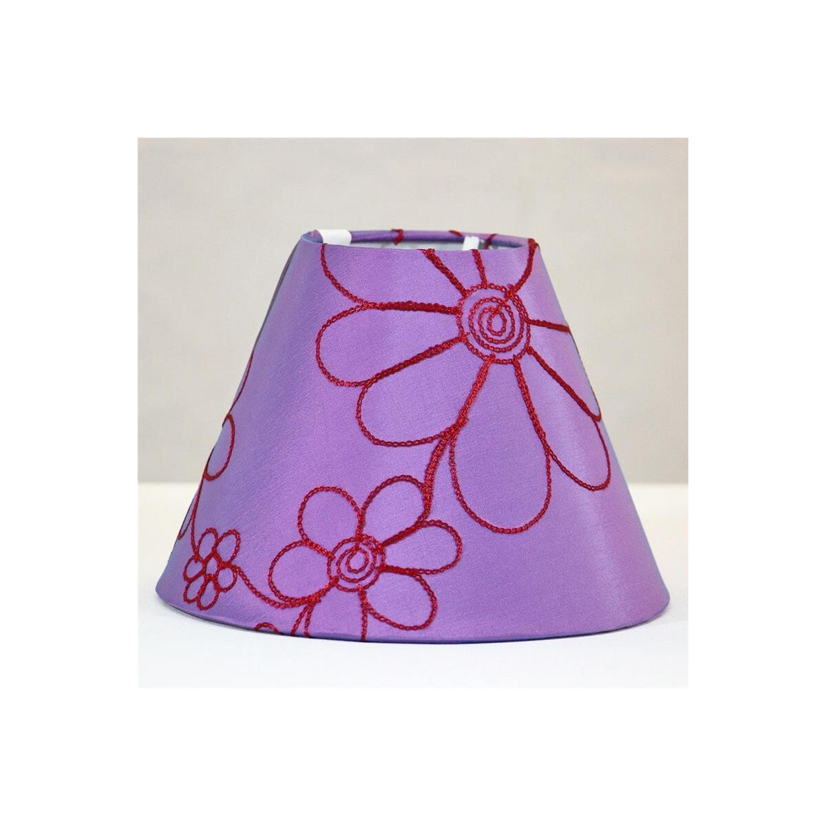 Leuchtenschirm Lampenschirm Freestyle Rund Stickdekor violet