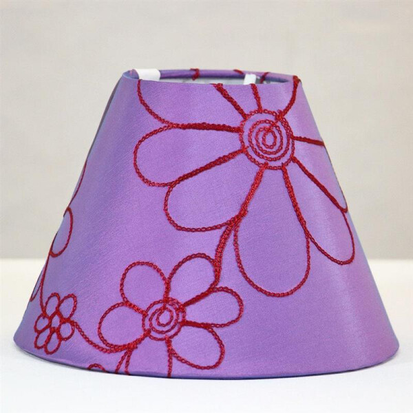 Leuchtenschirm Lampenschirm Freestyle Rund Stickdekor violett Ø 20 cm bis Ø 45 cm