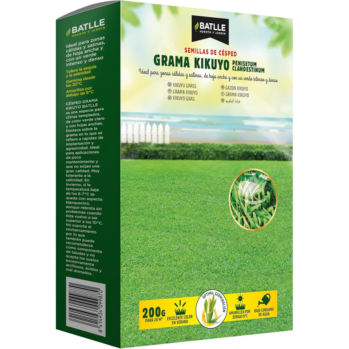 Batlle Gazon Hellgrüne Grassamen KIKUYU-Gras 200g