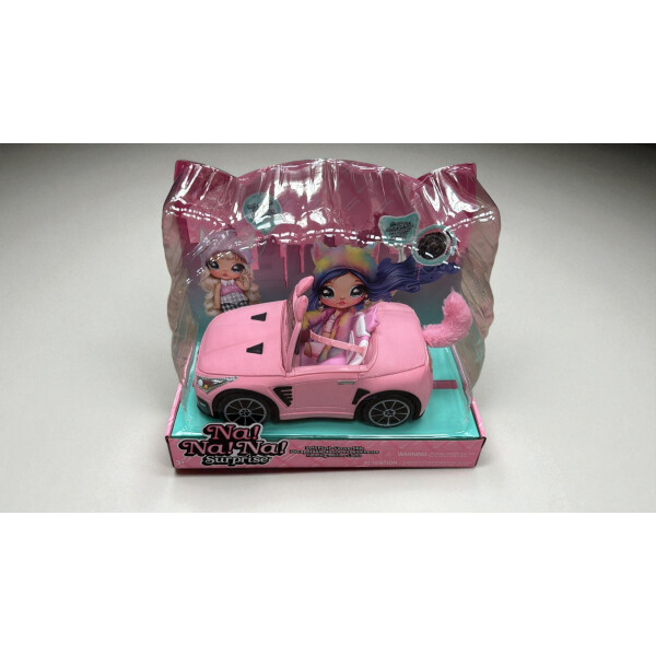 Na! Na! Na! SurpriseSoft Plüsch-Cabriolet - rosa Puppenfahrzeug im Katzen Design - passend für alle Na! Na! Na! SurprisePuppen - ab 3 Jahren - -Auto für Mädchen