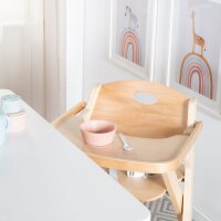 B-Ware roba Klapphochstuhl mit Essbrett - Baby Hochstuhl platzsparend klappbar - Kinderhochstuhl mit 3 Punkte Gurt - ab 6 Monaten - Holz natur