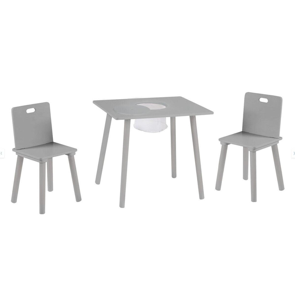 B-Ware Roba Set in Grau Kindertisch mit Netzeinsatz und 2 St
