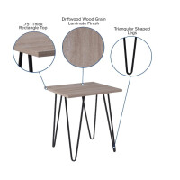 Oak Park Collection Beistelltisch mit Holzmaserung und Metallbeinen, Treibholz