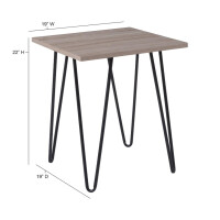 Oak Park Collection Beistelltisch mit Holzmaserung und Metallbeinen, Treibholz