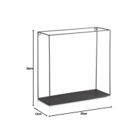 3er Set Wandregal im Industrie Design, Schweberegal aus schwarzem Metall, Elegantes Deko Regal Quadrat für Bücher und Küche, Belastbarkeit 3 kg
