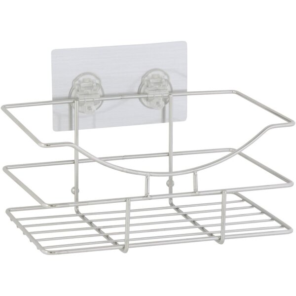 axentia Nizza Wandregal Edelstahl Silber 23,5 cm selbstklebend