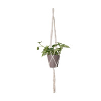 MAKRAMEE Blumenampel 1-fach Halter Single Weiß 100 cm