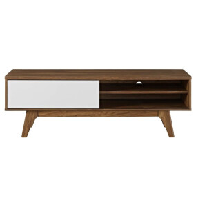 Envision Mid-Century Moderner 44-Zoll-TV Board, Walnuss Weiß, 34 x 122 x 43 cm