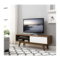 Envision Mid-Century Moderner 44-Zoll-TV Board, Walnuss Weiß, 34 x 122 x 43 cm