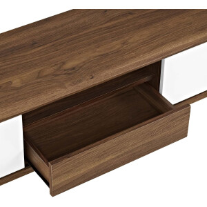 Modway- Envision Mid-Century Modern niedrig 59 Zoll TV Board, Walnuss Weiß, 34 x 149 x 43 cm