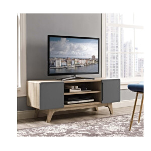 Moderner 47-Zoll-TV Board, Lowboard Natürliches Grau, 39 x 119 x 47 cm