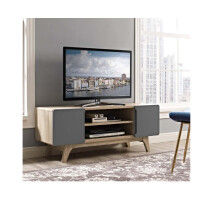 Moderner 47-Zoll-TV Board, Lowboard Natürliches Grau, 39 x 119 x 47 cm