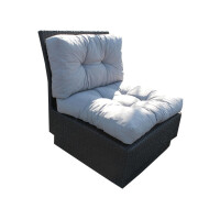 2er Set Loungekissen, grau, ca 60 x 40 x 10 cm, Polsterkissen Polyrattan Lounge Ersatzkissen
