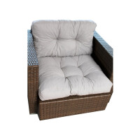 2er Set Loungekissen, grau, ca 60 x 40 x 10 cm, Polsterkissen Polyrattan Lounge Ersatzkissen