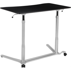 Sit-Down, Stehpult, ergonomischer Computer-Schreibtisch 94 cm Schwarz