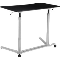 Sit-Down, Stehpult, ergonomischer Computer-Schreibtisch 94 cm Schwarz