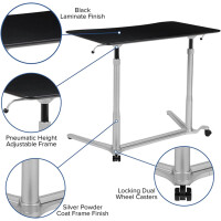Sit-Down, Stehpult, ergonomischer Computer-Schreibtisch 94 cm Schwarz