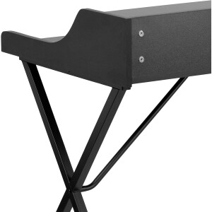 Computer-Schreibtischregal, Stahl, schwarze Laminatplatte/schwarzer Rahmen