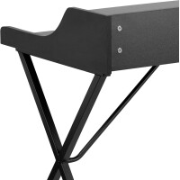 Computer-Schreibtischregal, Stahl, schwarze Laminatplatte/schwarzer Rahmen