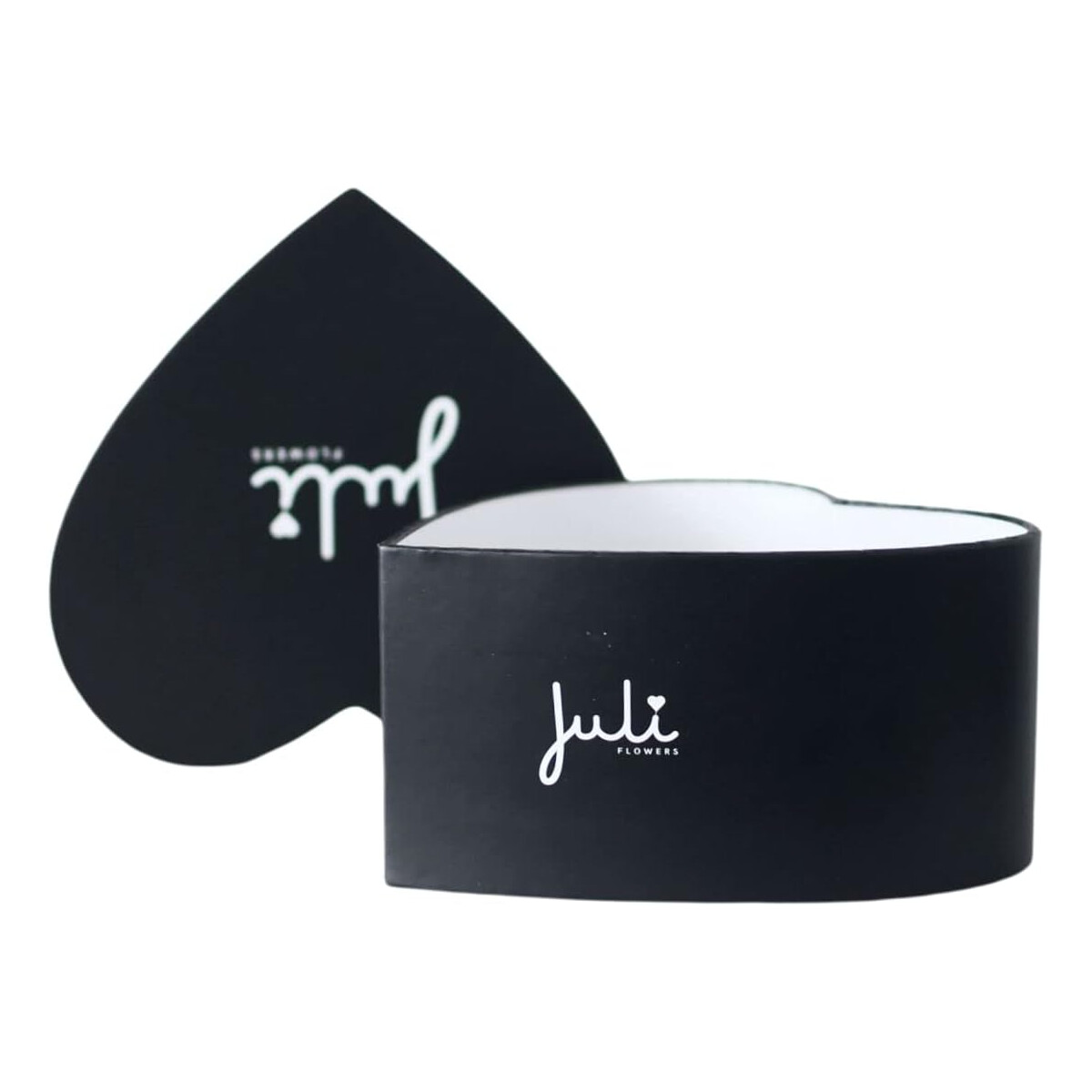 Juli Flowers Herzbox | Schwarz | mit Schaumstoff ca 22T x 20