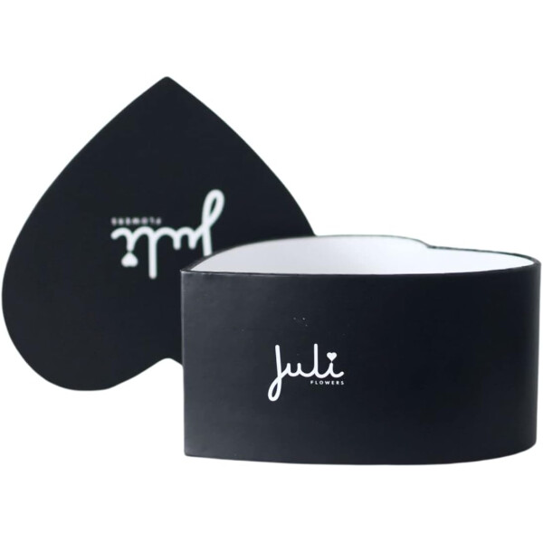 Juli Flowers Herzbox | Schwarz | mit Schaumstoff ca 22T x 20B x 11H cm