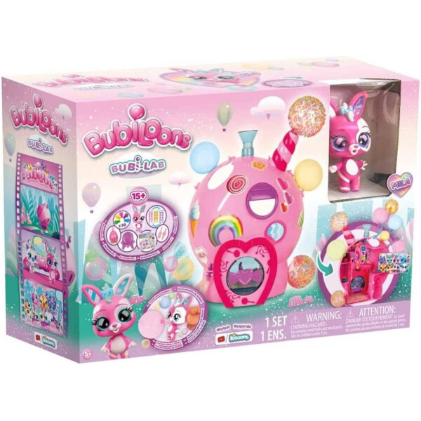 Bubiloons Bubi-Lab Spiel-Set zum Kreieren und Dekorieren Ballons, mit 15 Zubehörteilen und Figur Mila, Geschenk für Jungen und Mädchen ab 5 Jahren