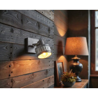 EGLO Wandlampe Turrock, 1 flammige Wandleuchte vintage, industrial, Wandstrahler aus Metall, Wohnzim