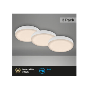 BRILONER Leuchten - 3er Set LED Einbaulampen Badezimmer rahmenlos, LED Einbaustrahler Bad, Einbauspo