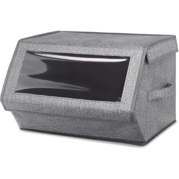Whitmor Stapelbare Fensterbox, Kreuzschraffur, Grau