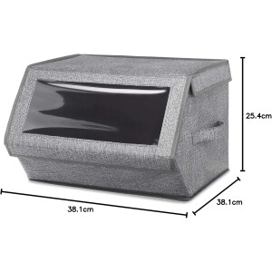 Whitmor Stapelbare Fensterbox, Kreuzschraffur, Grau