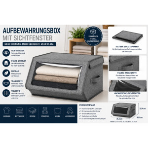Whitmor Stapelbare Fensterbox, Kreuzschraffur, Grau