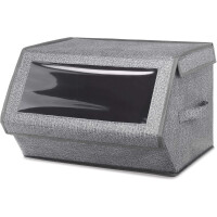 Whitmor Stapelbare Fensterbox, Kreuzschraffur, Grau