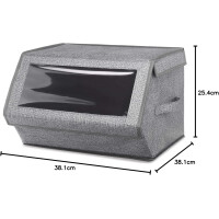 Whitmor Stapelbare Fensterbox, Kreuzschraffur, Grau