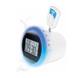 Lexibook by Sensorwake Duftuhr, Entspanntes Licht, FM Radio, batteriebetriebenes oder USB-Kabel, weiß/schwarz, CS100
