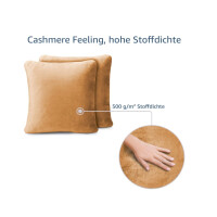 Amago - Kissenbezug 2er Set, Cashmere-Feeling, 50 x 50 cm - Sand