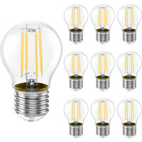 LEDYA E27 LED Glühbirne Warmweiss, G45 Golf LED Birnen Glas 2700K, 4W 400LM Ersetzt 35W Halogenlampe, E27 LED Lampe Energie Sparen, nicht Dimmbar, 25000 Stunden Lebenszeit 10 Stück