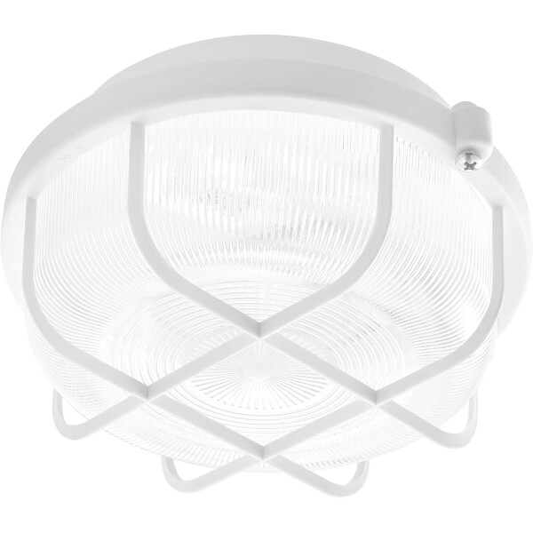 Aufputz Round LED Deckenleuchte HV, 5W, 210mm, 550lm, Ra>80, 3000K, IP44, IK06, weiß PC-Abdeckung mit Gitter, Energieklasse F